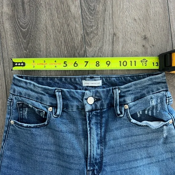 Good American High Waisted Denim Flare Wide Leg Jeans 4/27 - Picture 5 of 9